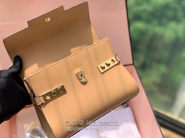 DELVAUX女包 比利時品牌 Tempete手袋 柔軟牛皮 德爾沃女手提包 Mini號手拎包 TP0020奶茶色  fcs1237